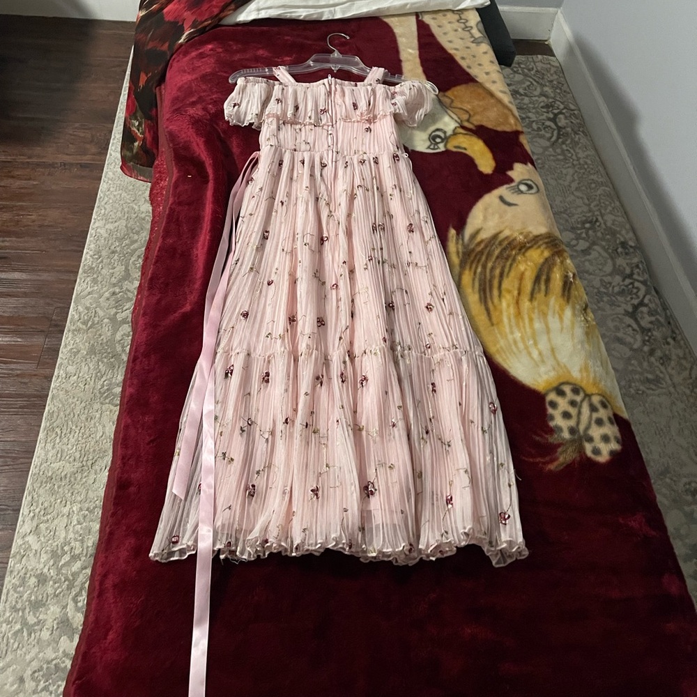 Elegant Pink Floral Kids Formal Dress